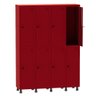 Roupeiro de Aço 4 Vãos 8 Portas com Pitão Pandin 1,90 M Vermelho - 1