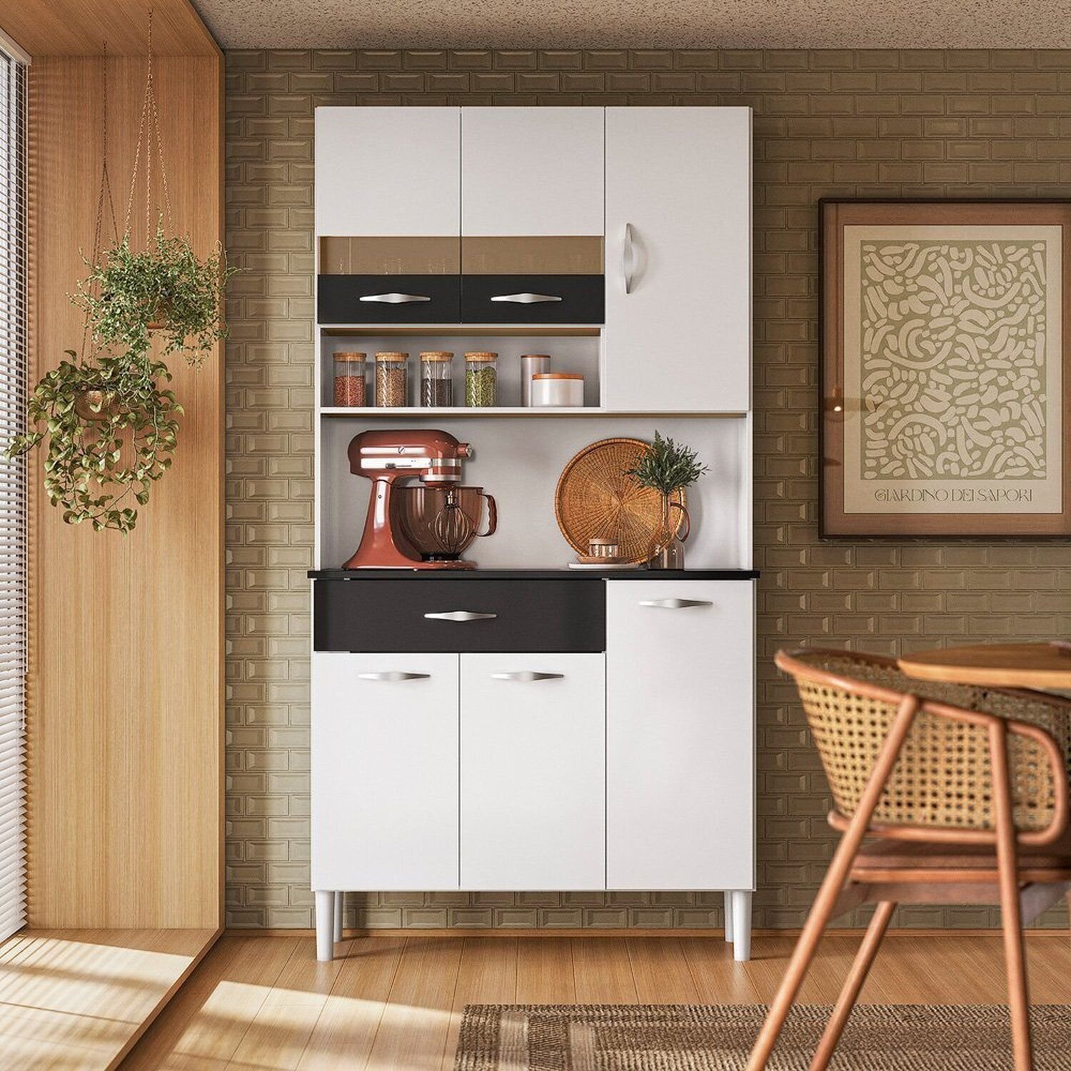 Armário de Cozinha Compacta 6 Portas 1 Gaveta Vogue