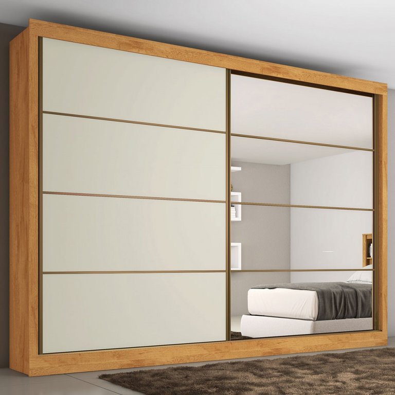 Guarda Roupa Sevilha 1 Porta com Espelho Mdf - Mademarcs