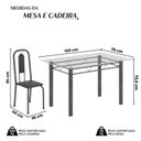 Ver imagem 3 de Conjunto de Sala de Jantar com 4 Cadeiras Lívia Prata/Preto