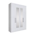 Ver imagem 2 de Guarda-Roupa Solteiro 4 Portas 2 Gavetas Paris com Espelho Branco/Ártico