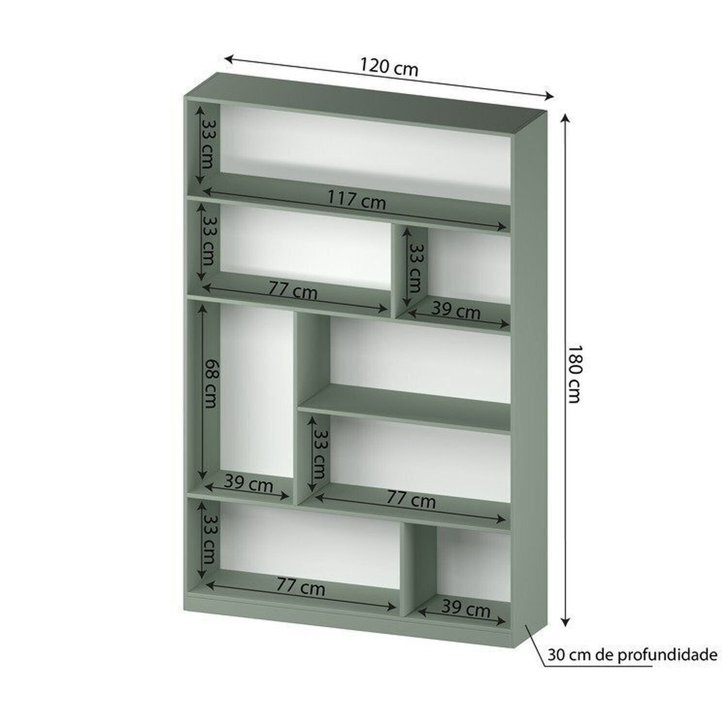Kit 2 Estante para Livros 180cmx240cm 4 Prateleiras Seattle Yescasa - 5