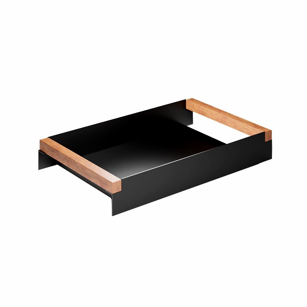 Bandeja Decorativa para Sala de Jantar Linha Nexo 40x25cm Aço Preto - 2