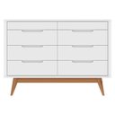 Ver imagem 1 de Comoda 8 Gavetas Pes Madeira 135 cm Vicenza Branco Dcasa