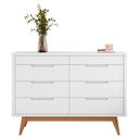 Ver imagem 6 de Comoda 8 Gavetas Pes Madeira 135 cm Vicenza Branco Dcasa