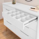 Ver imagem 5 de Comoda 8 Gavetas Pes Madeira 135 cm Vicenza Branco Dcasa