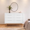 Ver mais imagens de Comoda 8 Gavetas Pes Madeira 135 cm Vicenza Branco Dcasa