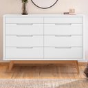 Ver imagem 2 de Comoda 8 Gavetas Pes Madeira 135 cm Vicenza Branco Dcasa