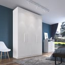 Ver imagem 1 de Guarda-Roupa Solteiro 4 Portas 2 Gavetas Paris Branco/Ártico