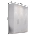 Ver imagem 3 de Guarda-Roupa Solteiro 4 Portas 2 Gavetas Paris Branco/Ártico