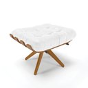 Ver imagem 1 de Puff Giratório Costela Corano Branco Base Madeira MA25 - D'Rossi