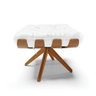Puff Giratório Costela Corano Branco Base Madeira MA25 - D'Rossi - 3