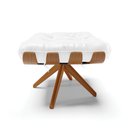 Ver imagem 3 de Puff Giratório Costela Corano Branco Base Madeira MA25 - D'Rossi