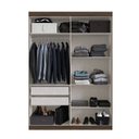 Ver imagem 4 de Guarda-Roupa Solteiro 4 Portas 2 Gavetas Paris Off White/Carvalho Vermontt