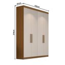 Ver imagem 3 de Guarda-Roupa Solteiro 4 Portas 2 Gavetas Paris Off White/Carvalho Vermontt