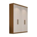 Ver imagem 2 de Guarda-Roupa Solteiro 4 Portas 2 Gavetas Paris Off White/Carvalho Vermontt