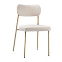 Ver imagem 1 de Cadeira para Sala de Jantar Tecido Linho Design Aço Carbono Lavinia Bege/Areia/Champagne