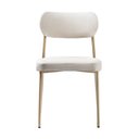 Ver imagem 5 de Cadeira para Sala de Jantar Tecido Linho Design Aço Carbono Lavinia Bege/Areia/Champagne