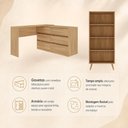 Ver imagem 3 de Kit Mesa para Máquina de Costura com 6 Gavetas e Estante Retrô Multimóveis MP6108 Madeirado