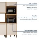 Ver imagem 5 de Cozinha Completa Modulada 6 Peças 12 Portas 2 Gavetas Salvador Bege/Cinamomo/Off White