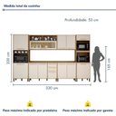 Ver imagem 4 de Cozinha Completa Modulada 6 Peças 12 Portas 2 Gavetas Salvador Bege/Cinamomo/Off White