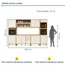 Ver imagem 5 de Cozinha Completa Modulada 6 Peças 12 Portas 2 Gavetas Salvador Bege/Cinamomo/Off White