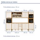 Ver imagem 3 de Cozinha Completa Modulada 6 Peças 12 Portas 2 Gavetas Salvador Bege/Cinamomo/Off White