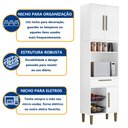 Ver imagem 5 de Paneleiro Torre Quente 3 Portas 1 Gaveta com Fruteira Lorena