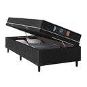 Ver imagem 2 de Cama Box Baú Solteiro Sintético Preto com Colchão de Espuma Semi Ortopédica Extra Firme Resistente P