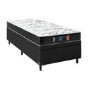 Ver imagem 3 de Cama Box Baú Solteiro Sintético Preto com Colchão de Espuma Semi Ortopédica Extra Firme Resistente P