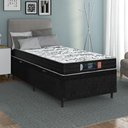 Ver imagem 4 de Cama Box Baú Solteiro Sintético Preto com Colchão de Espuma Semi Ortopédica Extra Firme Resistente P