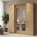 Ver imagem 1 de Guarda Roupa Casal 4 Portas 4 Gavetas Berlim com Espelho