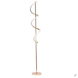Luminária Chão Moderna Slim Luxo Coluna Metálica + Perfil Espiral Led Integrado 1,35m - Dourada - 2
