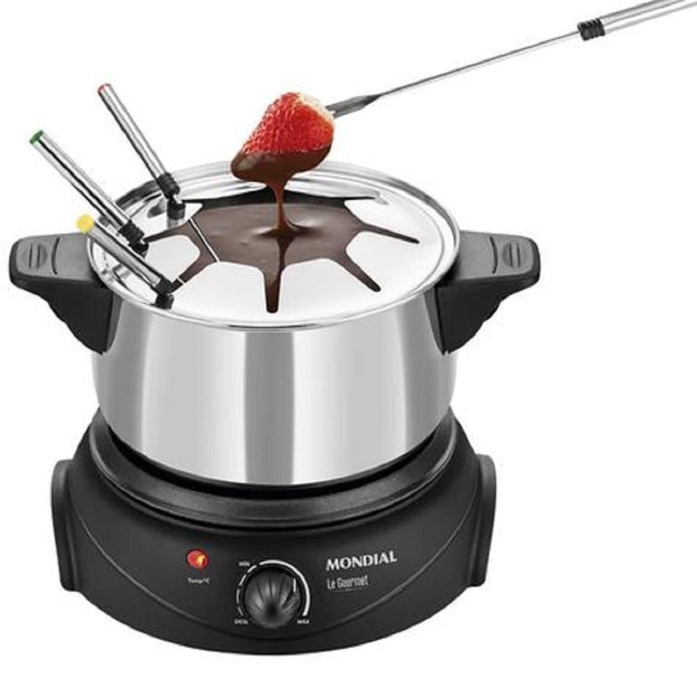 Panela Elétrica Fondue Mondial Le Gourmet Ii Preta e Prata Fd-02 - 220 Volts - 2