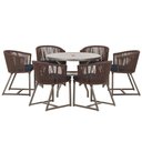 Ver imagem 1 de Mesa com 6 Cadeiras de Jantar Noronha E12 Trama Original Marrom