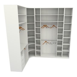 Kit Closet Mdf Armário Colmeia Cabideiro M38 Loja Roupa - Branco - 4