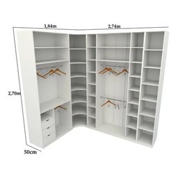 Kit Closet Mdf Armário Colmeia Cabideiro M38 Loja Roupa - Branco - 1