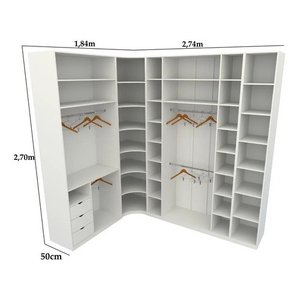 Kit Closet Mdf Armário Colmeia Cabideiro M38 Loja Roupa - Branco
