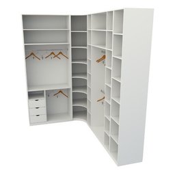 Kit Closet Mdf Armário Colmeia Cabideiro M38 Loja Roupa - Branco - 3