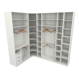 Kit Closet Mdf Armário Colmeia Cabideiro M38 Loja Roupa - Branco - 2