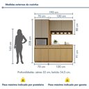 Ver imagem 3 de Cozinha Completa Modulada 3 Peças 8 Portas 2 Gavetas com Rodapé 100% MDF Simone Mendes