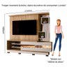 Estante Home Theater para TV até 65 Pol. 210cm Nápoles B03 Teca Supremo/Off Ártico - Mpozenato - 5