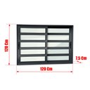 Ver imagem 4 de Janela Alumínio Elite c/Travessas 2 Folhas Moveis 120 x 120 V.Liso Preto Brimak