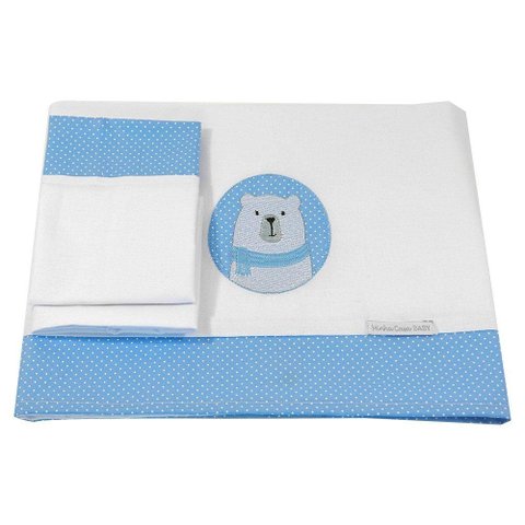 Lençol de Mini Berço Urso Polar