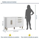 Ver imagem 4 de Balcão 3 Portas 2 Gavetas Lorena