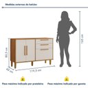 Ver imagem 4 de Balcão 3 Portas 2 Gavetas Lorena