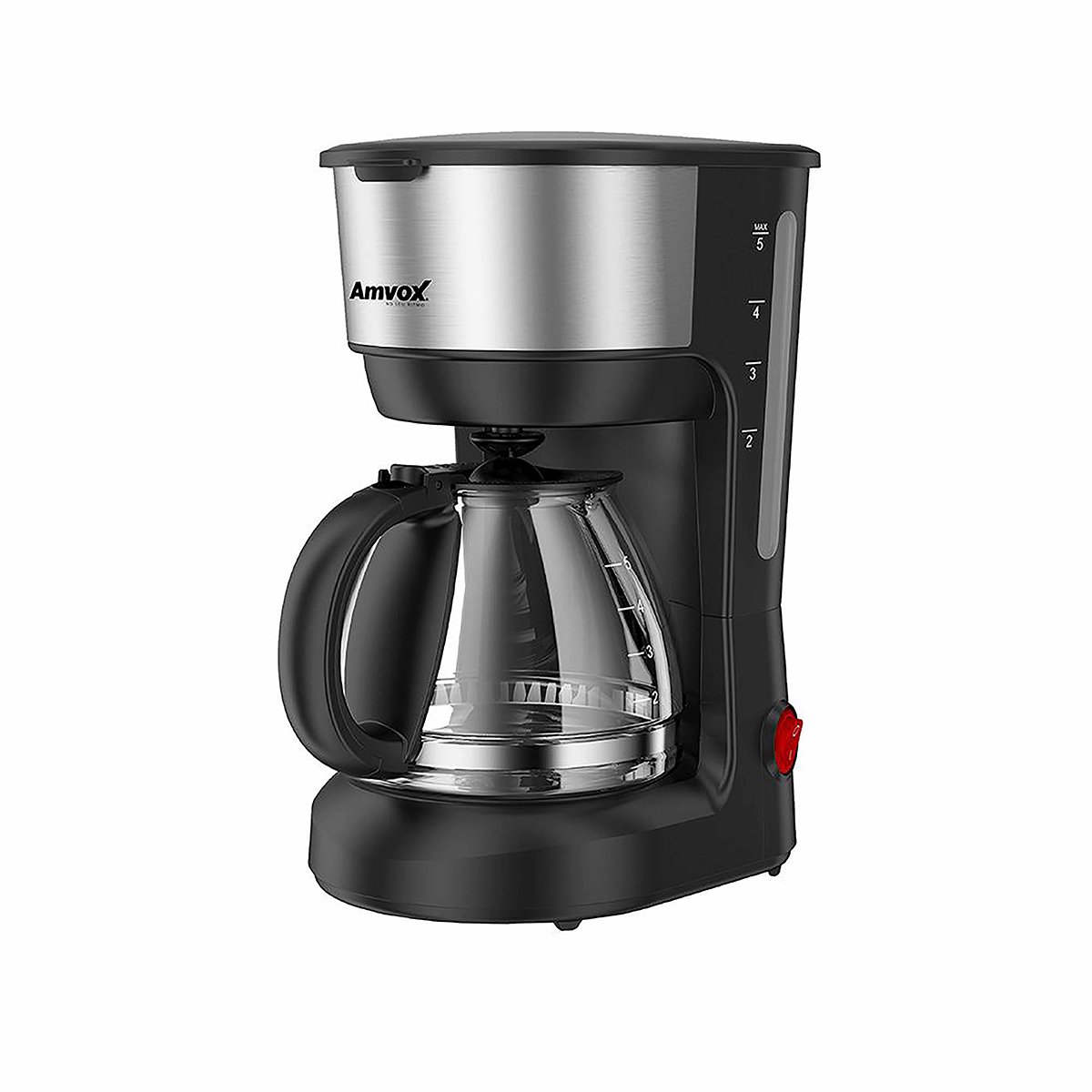 Cafeteira Elétrica 18 Xícaras Café Nova com Colher Dosadora Amvox Acf 227 Preta Inox 110v