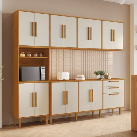 Cozinha Completa Modulada 5 Peças 15 Portas 2 Gavetas Lorena