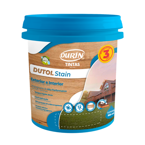 Dutol Stain Impregnante Base Água Acetinado Cor Mogno 900ml Durín