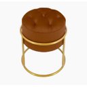 Ver imagem 1 de Puff Banqueta Estofado Decorativo Base de Ferro Capitonê Suede Terra Cota do Lar Móveis e Decoração